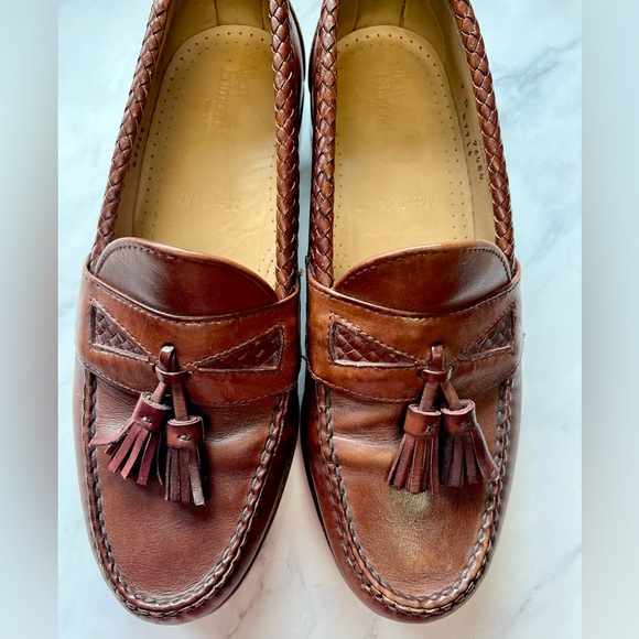 Allen Edmonds Maxfield Brown Leather Slip-On Tassel Loafer Dress Shoe Size 9 D - Picture 3 of 17
